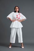 Load image into Gallery viewer, White Floral Peplum Co-ord Set