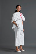 Load image into Gallery viewer, White Floral Peplum Co-ord Set