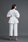 Load image into Gallery viewer, White Floral Peplum Co-ord Set