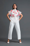 Load image into Gallery viewer, White Layered Organza Halter Top
