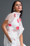 Load image into Gallery viewer, White Layered Organza Halter Top