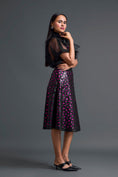Load image into Gallery viewer, Black Halter Top and Geometric Laser-Cut Skirt Set
