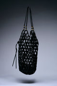 Load image into Gallery viewer, Noir Lattice Beaded Bucket Bag