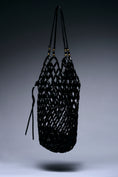 Load image into Gallery viewer, Noir Lattice Beaded Bucket Bag