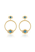 Load image into Gallery viewer, Twin Guardian Gold Hoops