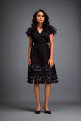 Load image into Gallery viewer, Dress with Structured Shoulders and Textured Hem