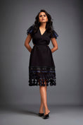 Load image into Gallery viewer, Dress with Structured Shoulders and Textured Hem