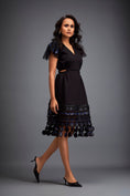 Load image into Gallery viewer, Dress with Structured Shoulders and Textured Hem