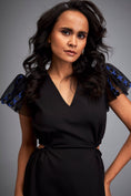 Load image into Gallery viewer, Dress with Structured Shoulders and Textured Hem