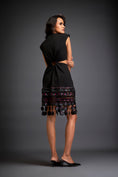 Load image into Gallery viewer, Cutout Dress With Metallic Pink Geometric Embellishment