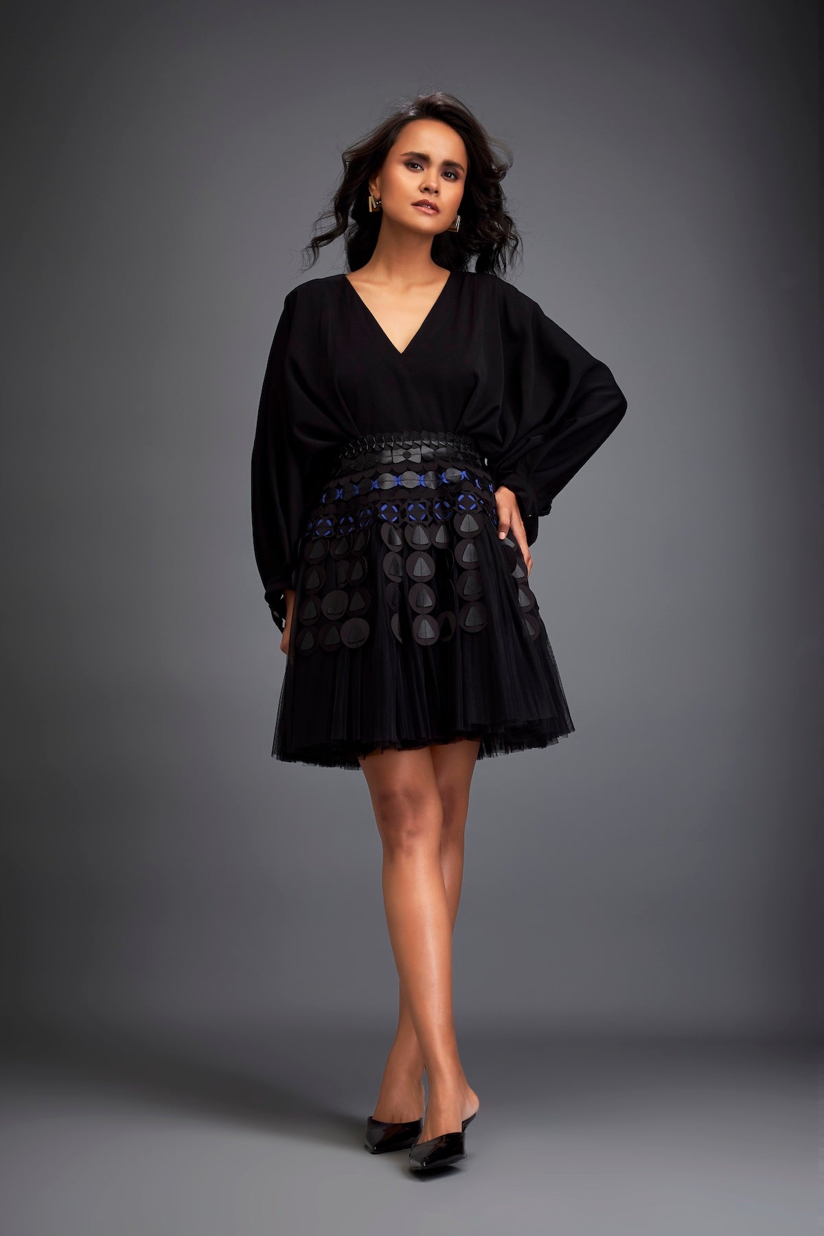 Buy Voluminous Dress Blue Accents Online