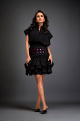 Load image into Gallery viewer, Ruffled Skirt With Structured Blouse And Metallic Embroidered Accents