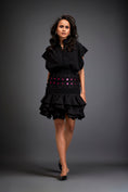 Load image into Gallery viewer, Ruffled Skirt With Structured Blouse And Metallic Embroidered Accents