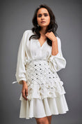 Load image into Gallery viewer, Dress With Layered Skirt With 3-D Accents