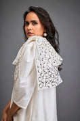 Load image into Gallery viewer, Mini Dress With Ruffled Hem And Metallic Appliqué Shoulder Detailing