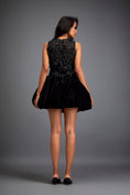 Load image into Gallery viewer, Swarovski Crop Top With Velvet Bubble Skirt