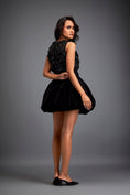 Load image into Gallery viewer, Swarovski Crop Top With Velvet Bubble Skirt