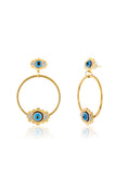 Load image into Gallery viewer, Twin Guardian Gold Hoops