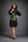 Load image into Gallery viewer, Shirtdress With Metallic Corset And Geometric Cutout Detailing