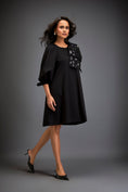 Load image into Gallery viewer, Dress With Voluminous Sleeves And Glossy Metallic Shoulder Embellishments