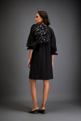 Load image into Gallery viewer, Dress With Voluminous Sleeves And Glossy Metallic Shoulder Embellishments