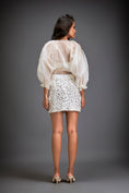 Load image into Gallery viewer, Blouse With Voluminous Sleeves And Textured Mini Skirt