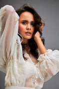 Load image into Gallery viewer, Blouse With Voluminous Sleeves And Textured Mini Skirt