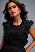 Load image into Gallery viewer, Sheer Swarovski Leaf Top With Asymmetric Skirt