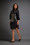 Load image into Gallery viewer, Shirtdress With Metallic Corset And Geometric Cutout Detailing