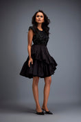 Load image into Gallery viewer, Sheer Floral Swarovski Top With Ruffle Mini Skirt