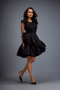 Load image into Gallery viewer, Sheer Floral Swarovski Top With Ruffle Mini Skirt
