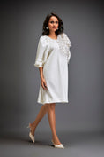 Load image into Gallery viewer, Dress With Voluminous Sleeves And Glossy Metallic Shoulder Embellishments