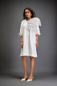 Load image into Gallery viewer, Dress With Voluminous Sleeves And Glossy Metallic Shoulder Embellishments