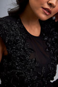 Load image into Gallery viewer, Sheer Floral Swarovski Top With Ruffle Mini Skirt