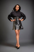 Load image into Gallery viewer, Shirt Paired With A Metallic Mini Skirt