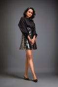 Load image into Gallery viewer, Shirt Paired With A Metallic Mini Skirt