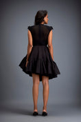 Load image into Gallery viewer, Sheer Floral Swarovski Top With Ruffle Mini Skirt