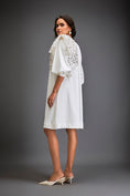 Load image into Gallery viewer, Dress With Voluminous Sleeves And Glossy Metallic Shoulder Embellishments
