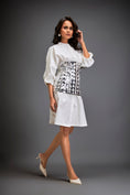 Load image into Gallery viewer, Shirtdress With Metallic Corset And Geometric Cutout Detailing