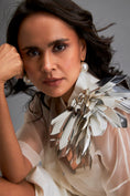 Load image into Gallery viewer, Sheer Top With Silver Floral Embellishments And Bubble Skirt
