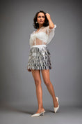 Load image into Gallery viewer, Sheer Top With Metallic Leaf Skirt