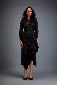 Load image into Gallery viewer, Black Full-sleeve Swarovski Bodice Top