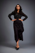 Load image into Gallery viewer, Black Full-sleeve Swarovski Bodice Top