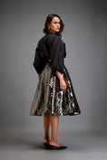 Load image into Gallery viewer, Gun Metal Coloured Metallic 3-D Textured A-line Skirt
