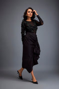 Load image into Gallery viewer, Black Full-sleeve Swarovski Bodice Top