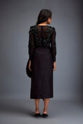 Load image into Gallery viewer, Black Full-sleeve Swarovski Bodice Top