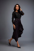 Load image into Gallery viewer, Black Full-sleeve Swarovski Bodice Top