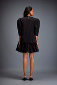 Load image into Gallery viewer, Puff-sleeve Dress With Swarovski Floral Appliqué