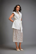 Load image into Gallery viewer, Sleeveless Blazer with Belted Waist & Metallic Skirt
