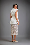 Load image into Gallery viewer, Sleeveless Blazer with Belted Waist & Metallic Skirt